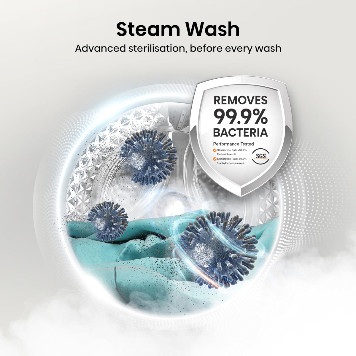 Hisense WF1G7021BW Freestanding 7 KG-Front Load Durable Inverter Washing Machine, Steam Wash-Quick Wash-15 Washing Programs-1200 RPM-White-Energy Rating B