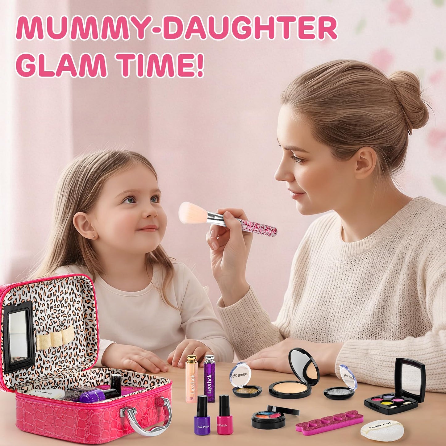 Dreamon Kids Makeup Set for Girls | Washable & Non-Toxic Real Makeup Set | Pretend Play Princess Toys | Christmas Birthday Gifts for Girls Age 5-12