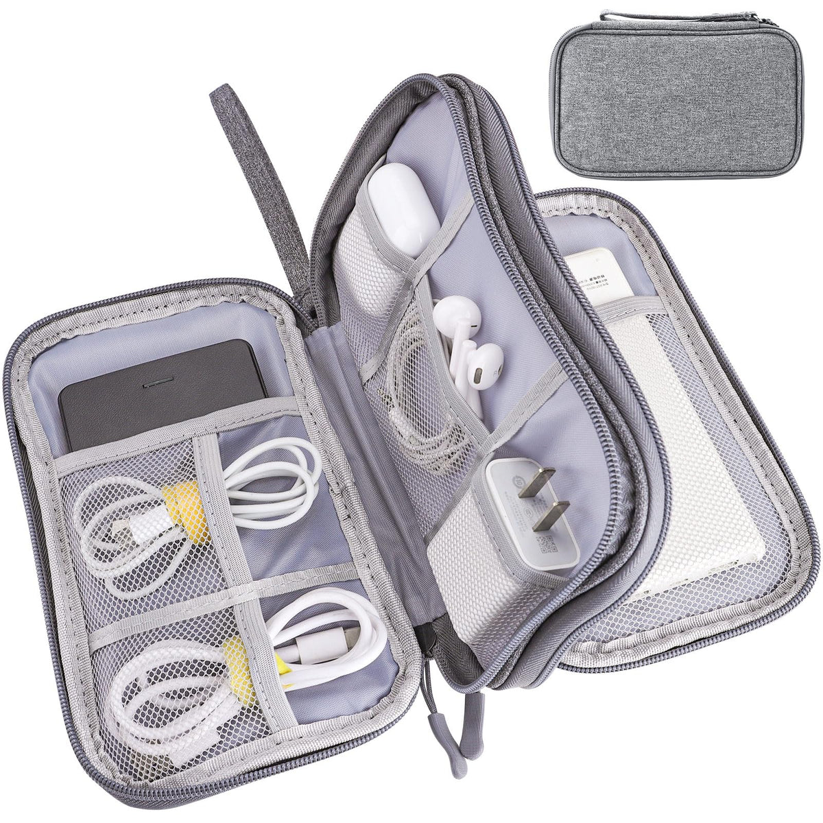 Teskyer Travel Cable Organiser Bag, Travel Essential, Dark Green