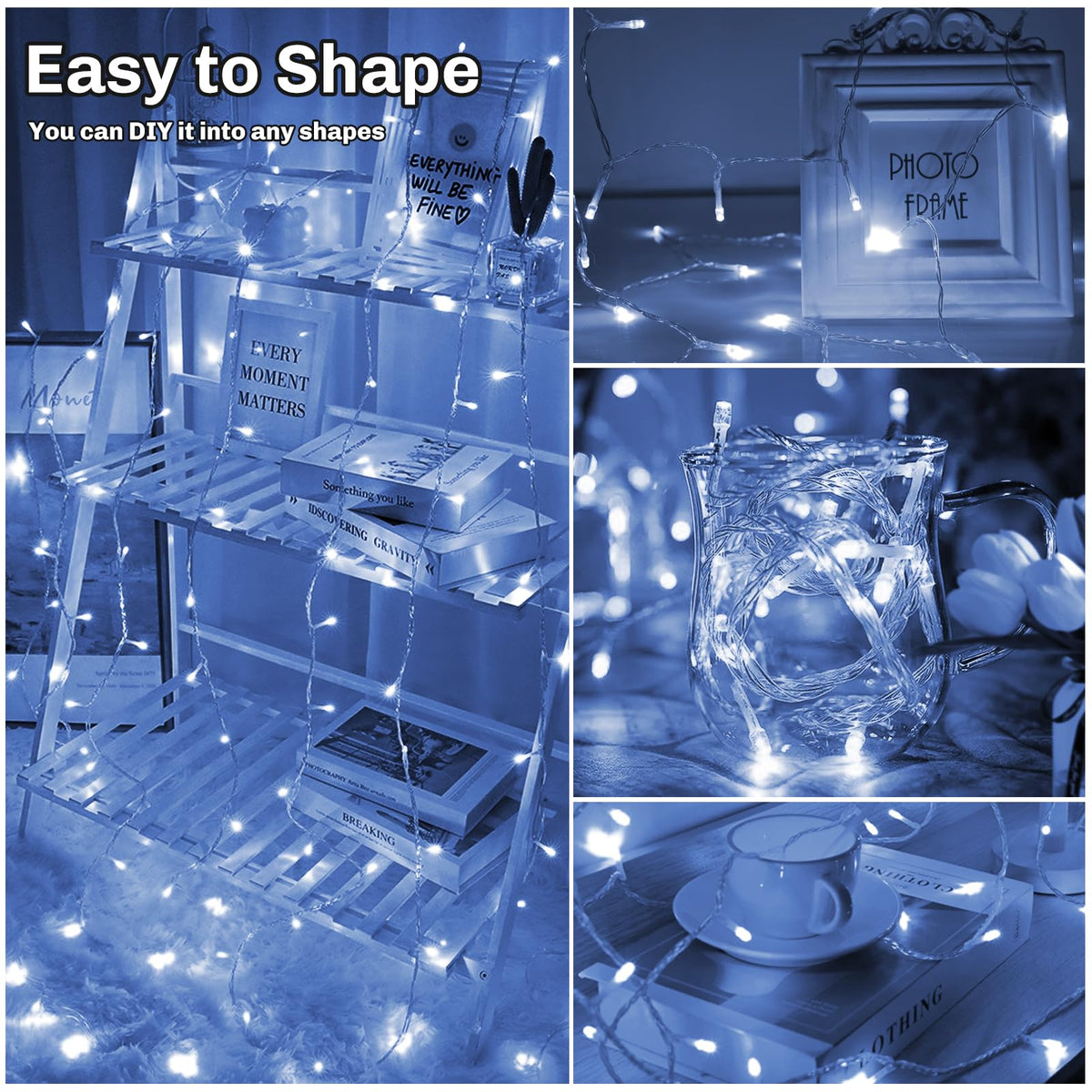 cshare Battery Fairy Lights, 2M 20 LED Fairy Lights Battery Operated with Timer, IP65 Waterproof String Lights for Jar Garden Camping Christmas Indoor Outdoor Decorations, Warm White