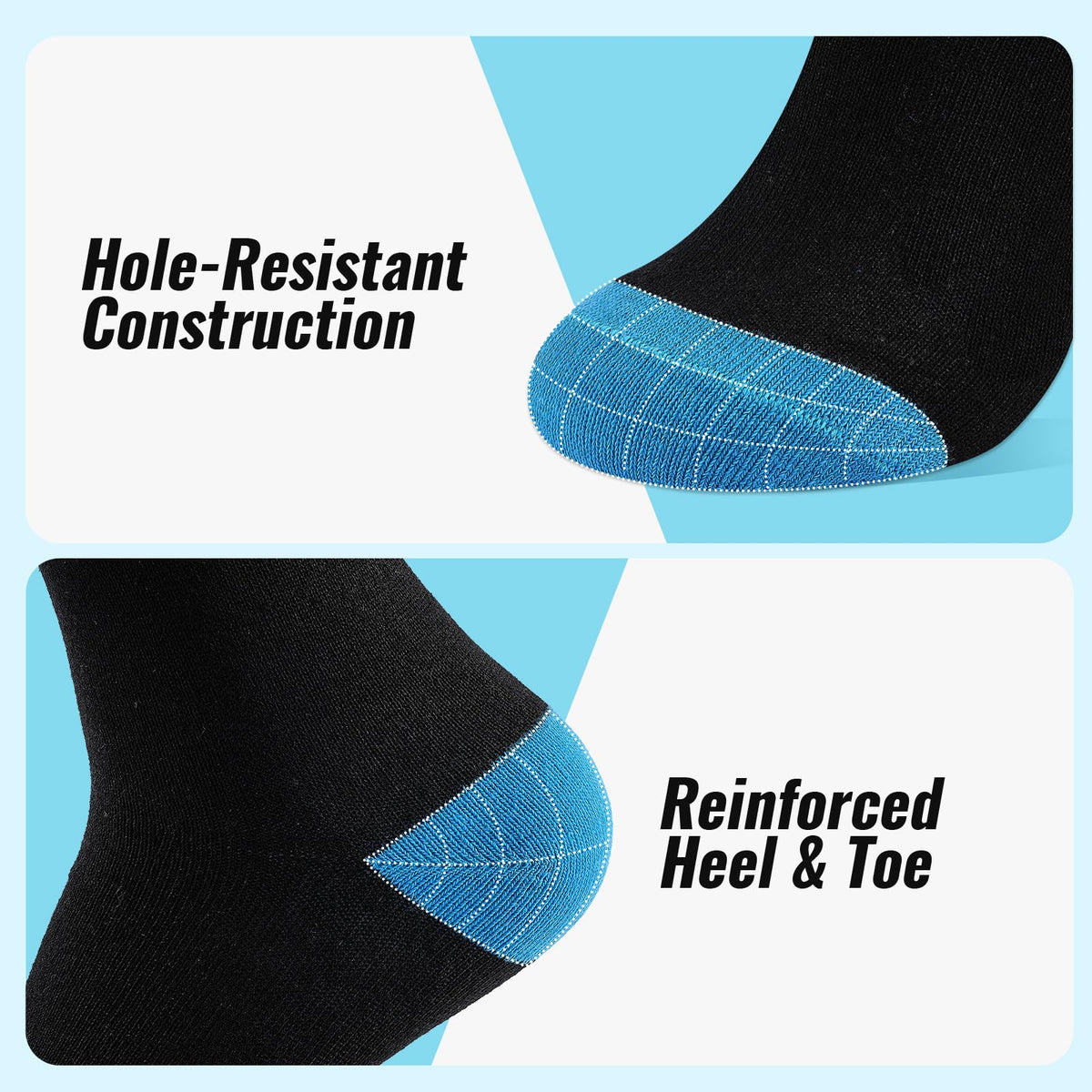 Cirorld 6/10 Pairs Mens Black Socks, Breathable Causal Cotton Socks Men