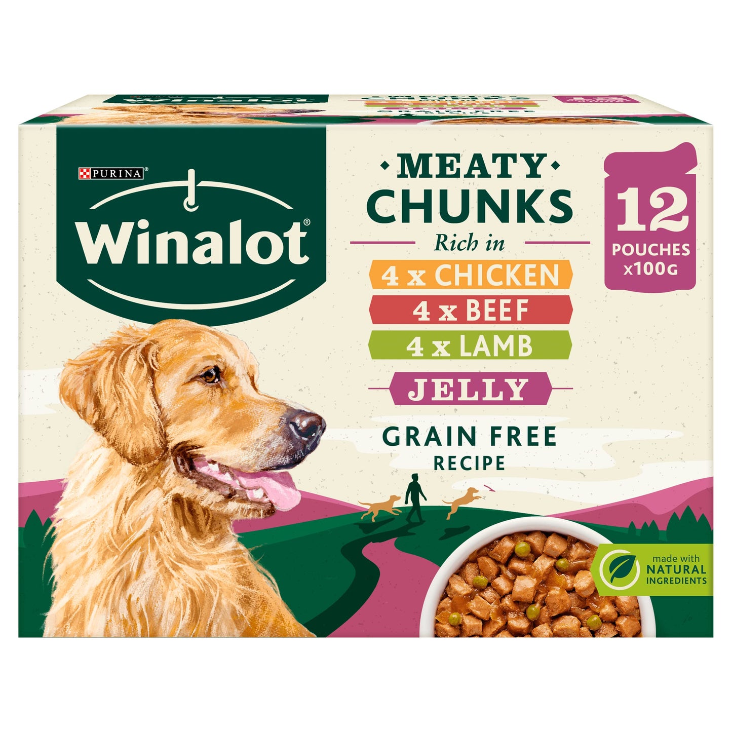 WINALOT Sunday Dinner Mixed in Gravy Wet Dog Food Pouches 40x100g