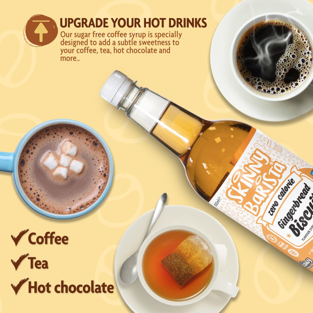 Skinny Food Co Butterscotch Syrup Zero Calorie 1L - Sugar Free Coffee Syrup