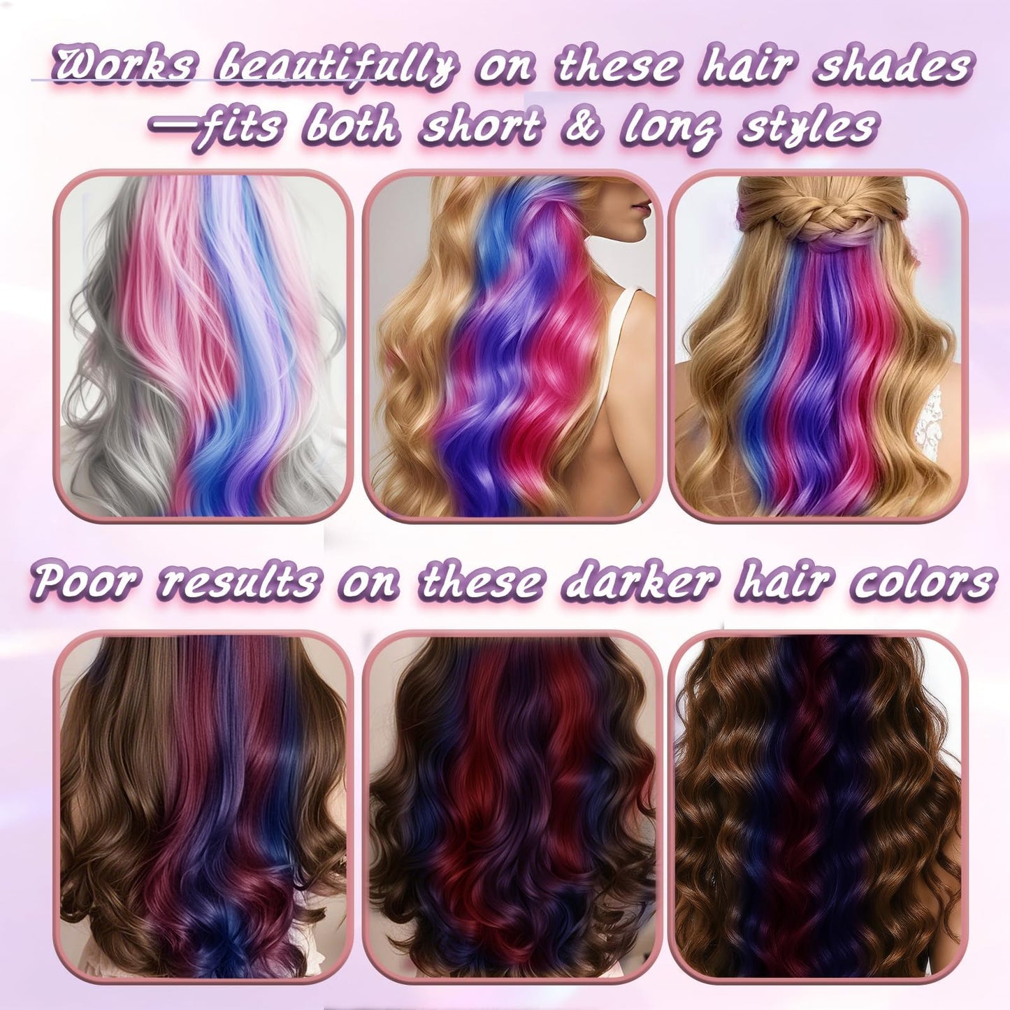 Hair Chalk Comb for Girls and Kids, 12 Colour Washable Temporary Hair Dye, Hair Colour Spray Makeup Kit, Easy to Use, Christmas Halloween Gifts for Girls