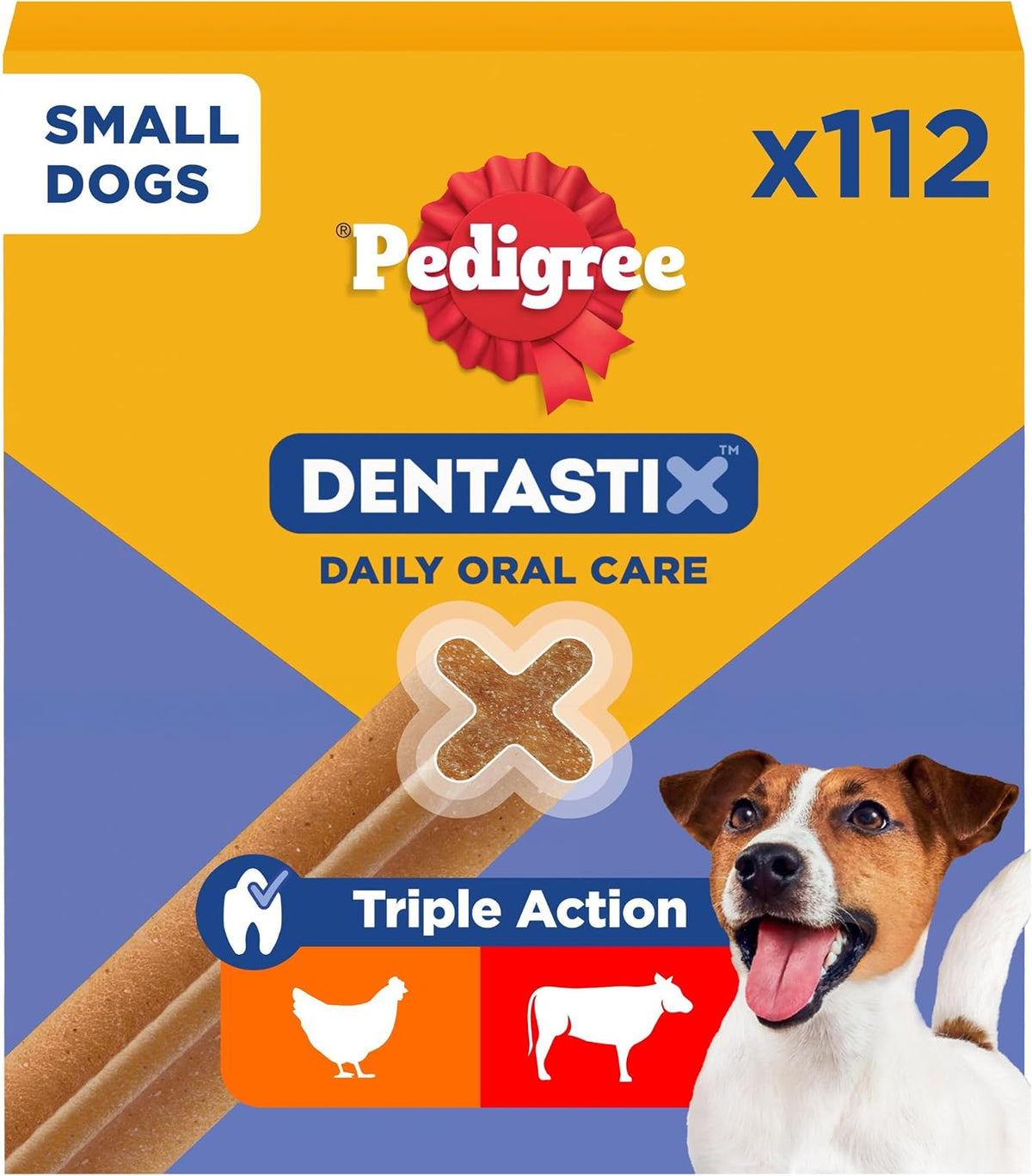 Pedigree DentaStix, Functional Snacks, Daily Dental Chews for Small Dogs (5 -10 kg), Megapack of 16 x 7 (112 Sticks)