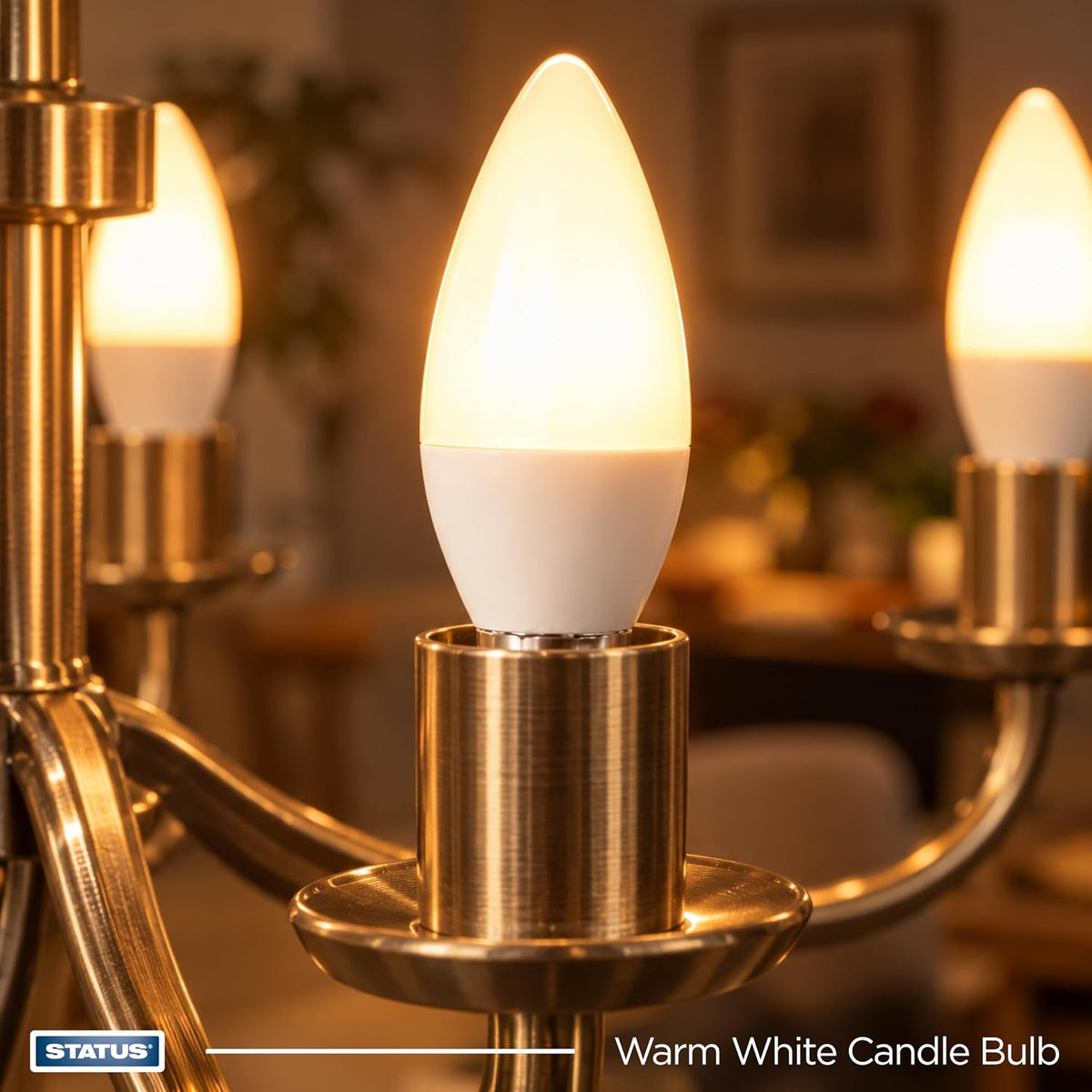 Status 8W Candle LED SES E14 Small Screw Cap Opal Warm White