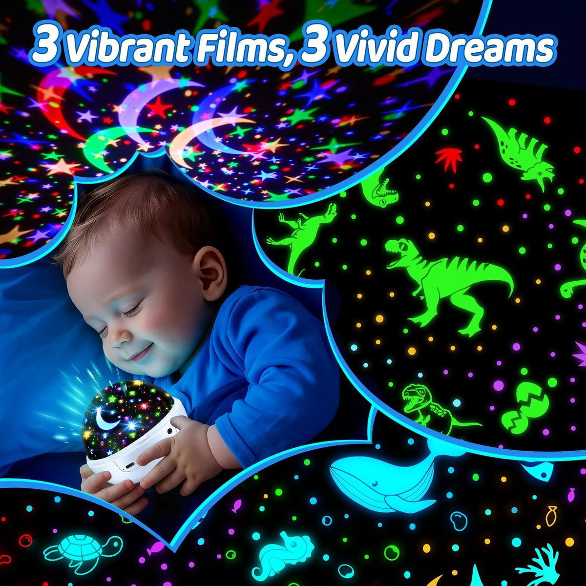 Night Light Projector 93 Lighting Mode,Baby Toys Gift Dimmable+Timer+Remote