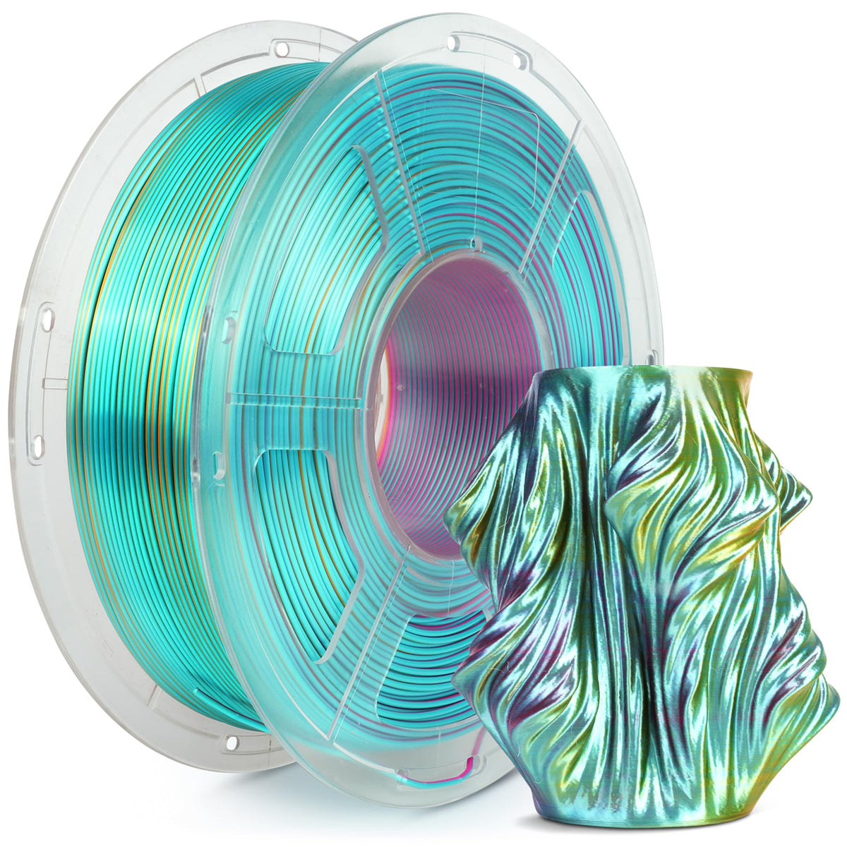 SUNLU Silk PLA+ Filament, Shiny Metallic Silk 3D Filament 1.75mm