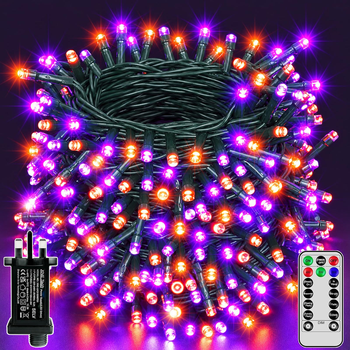 Ollny Smart Outdoor Fairy Lights, 20m 200 LEDs, RGB+W, App Control