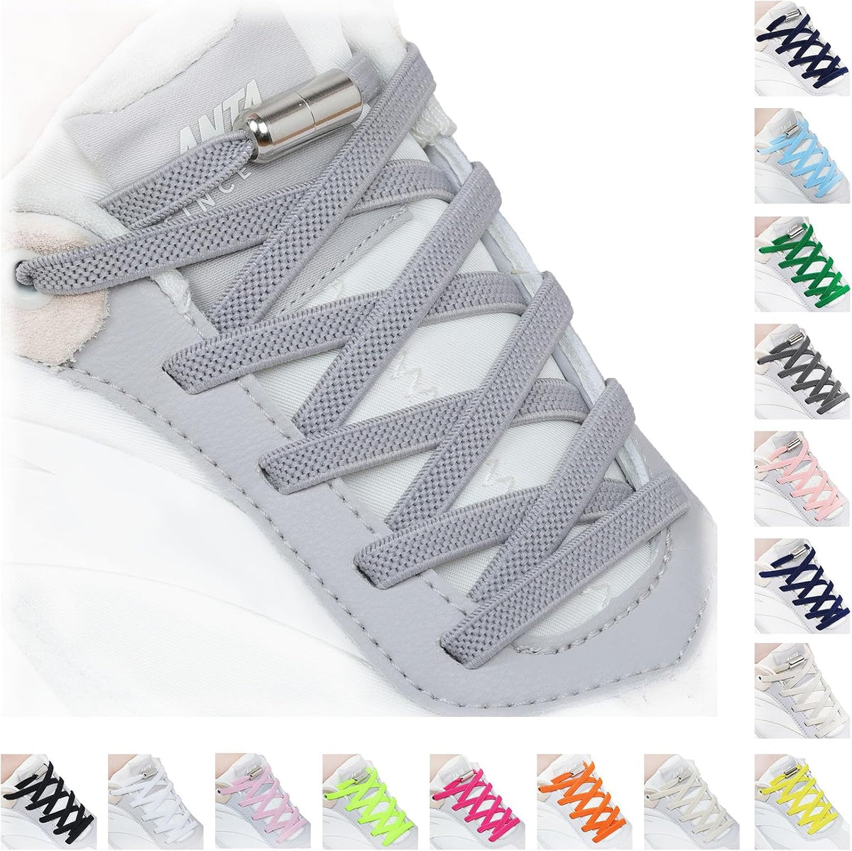 Handshop 2 Pairs Elastic Laces, No Tie Shoelaces for Trainers