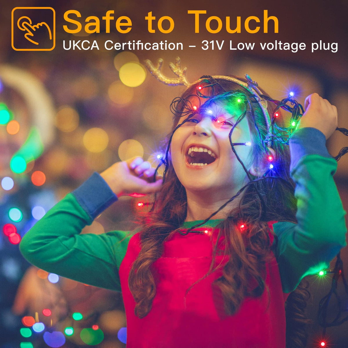 Ollny Smart Outdoor Fairy Lights, 20m 200 LEDs, RGB+W, App Control