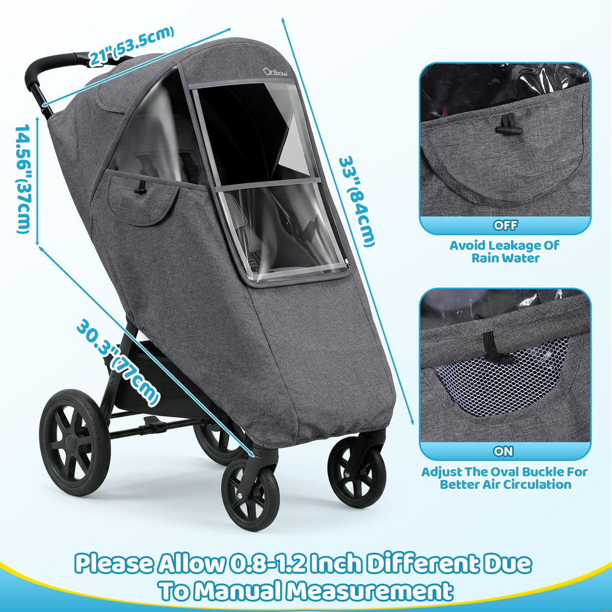 Orzbow Universal Rain Cover, Easy Access Door