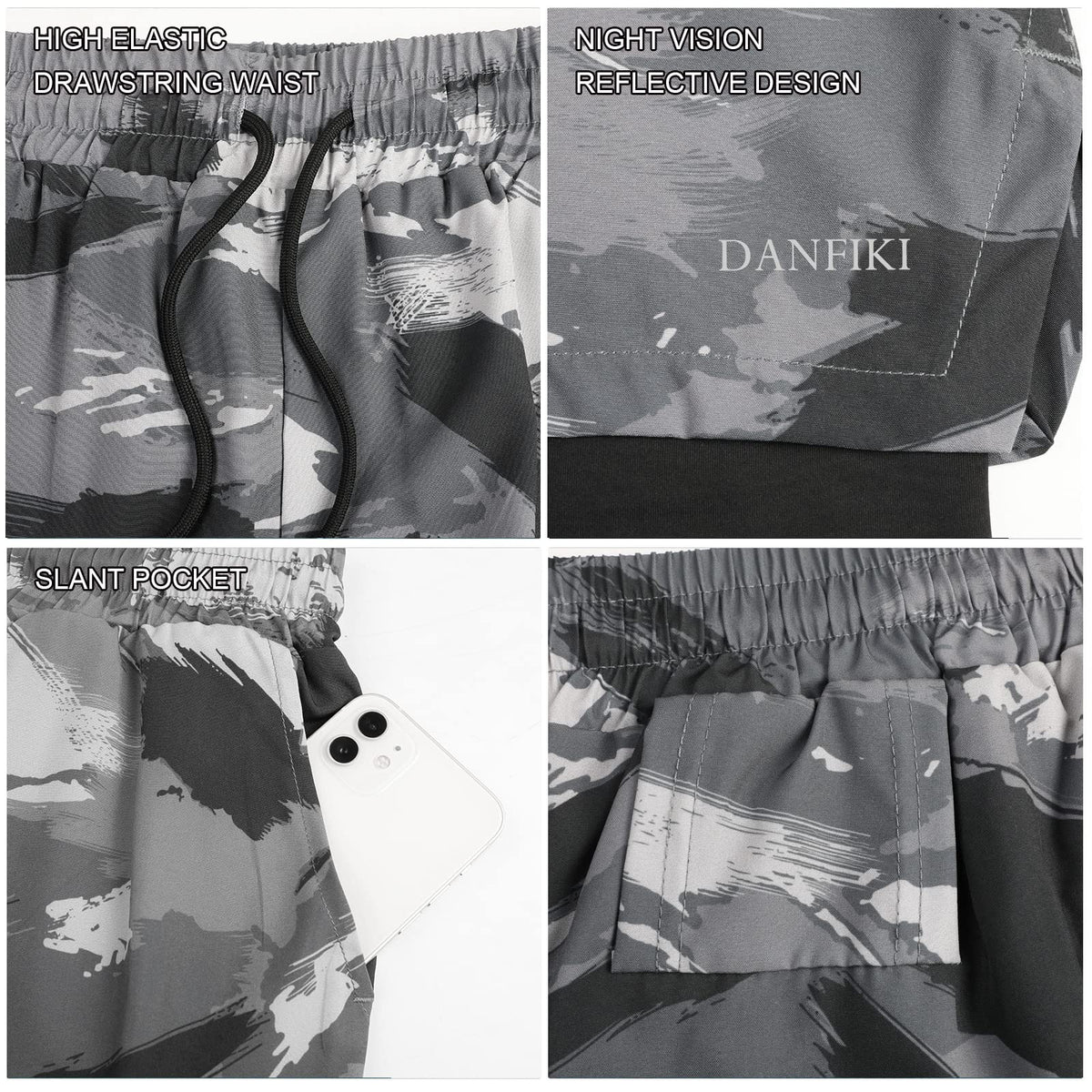 Mens Running Shorts Men's Gym Sports Short 2 in 1 with Phone Pocket Lightweight Quick Drying