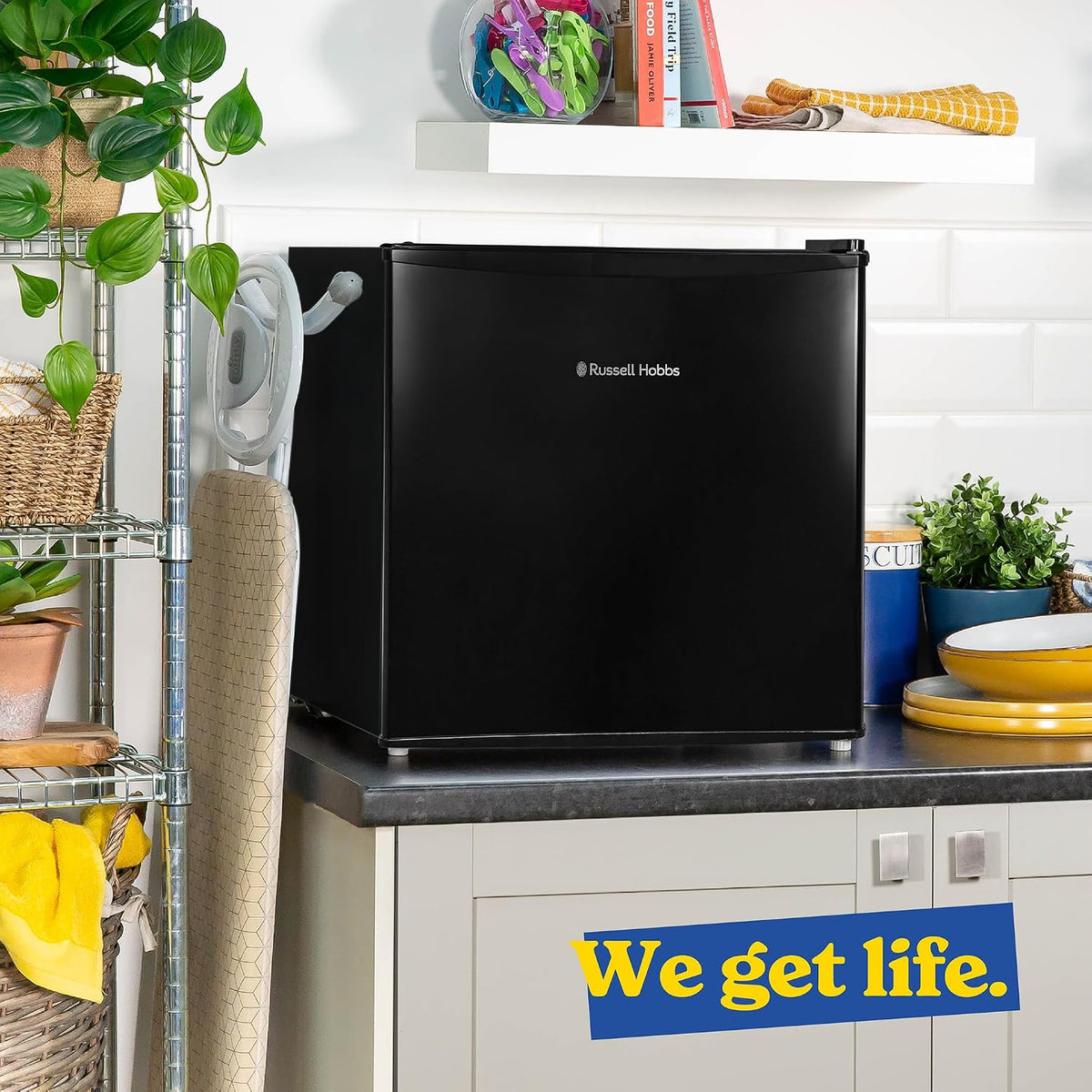 Russell Hobbs Mini Freezer 31 Litre Capacity Black Freestanding Table Top Small Freezer with Adjustable Feet, Removable Shelf & Reversible Door RHTTFZ0E1B