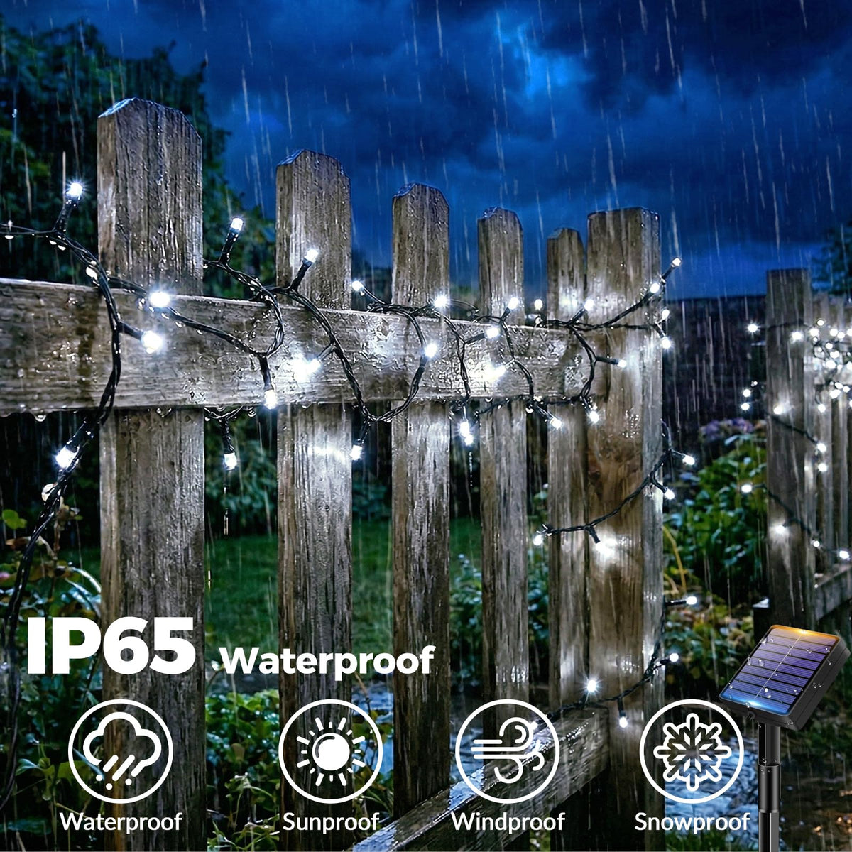 Solar Lights Outdoor Garden String, 6M/20FT 60 LED Solar Fairy Light