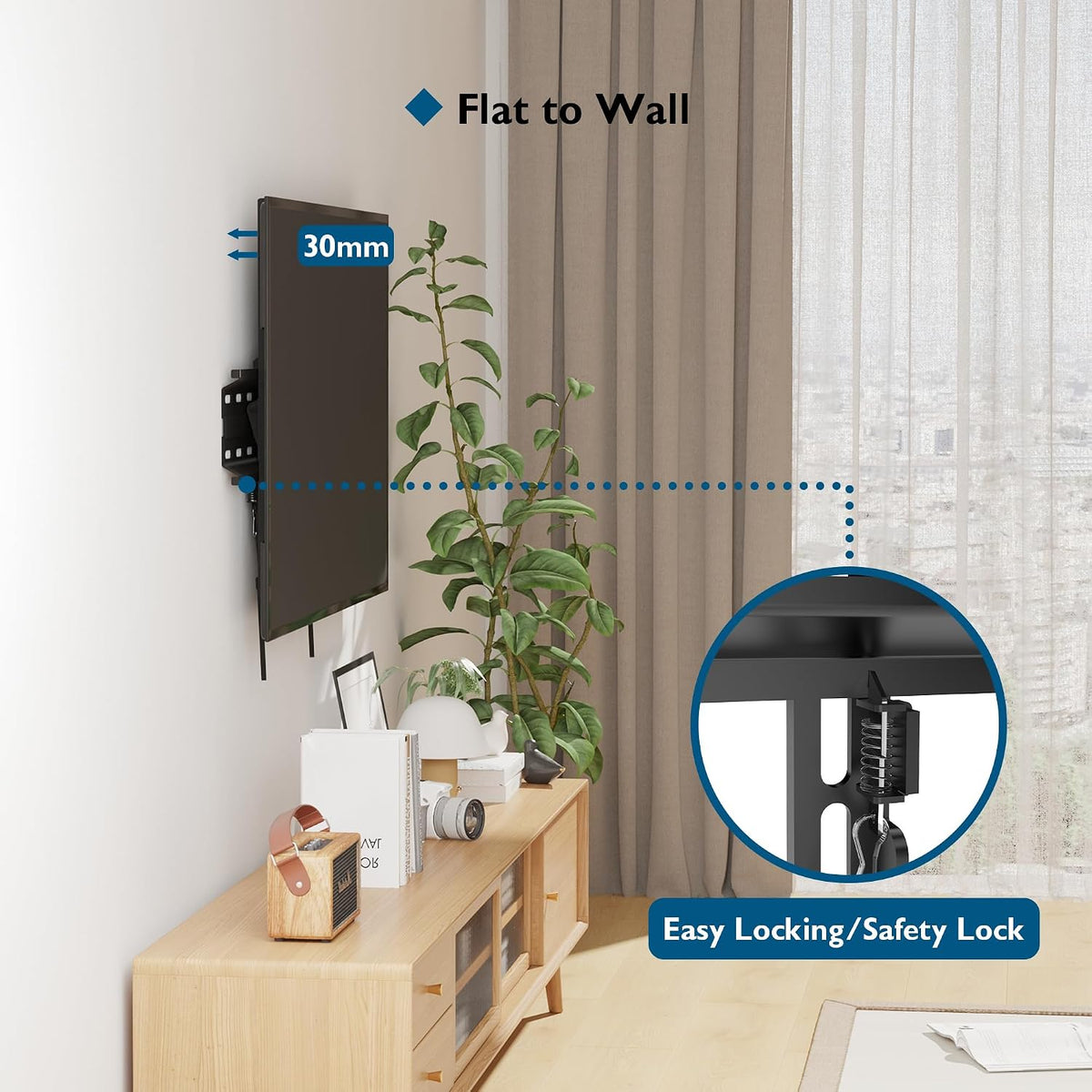 BONTEC TV Wall Bracket, Tilting TV Wall Mount for 23-60 Inch TVs, 45 kg