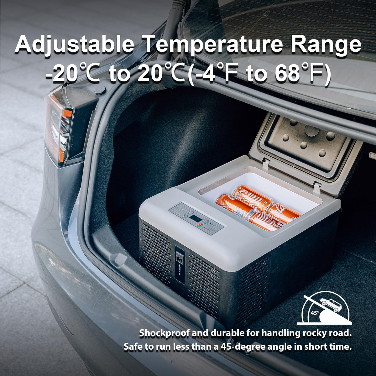 Alpicool 20L Car Fridge Freezer Portable Compressor Refrigerator, 12/24V DC & 230V AC Camping fridge -20℃~20℃ with APP Control, Energy Saving cooler for Caravan, Camping, Home, RV