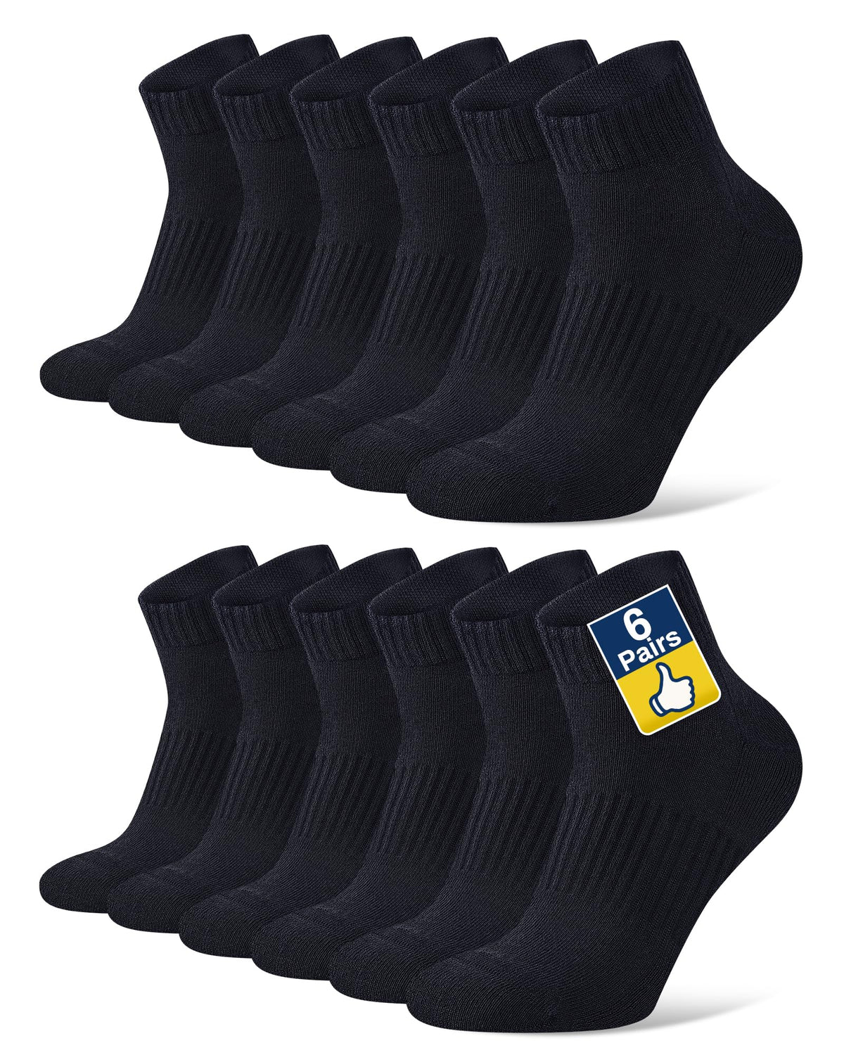 Niofind Quarter Sports Socks for Men & Women, Cotton and Cushioned