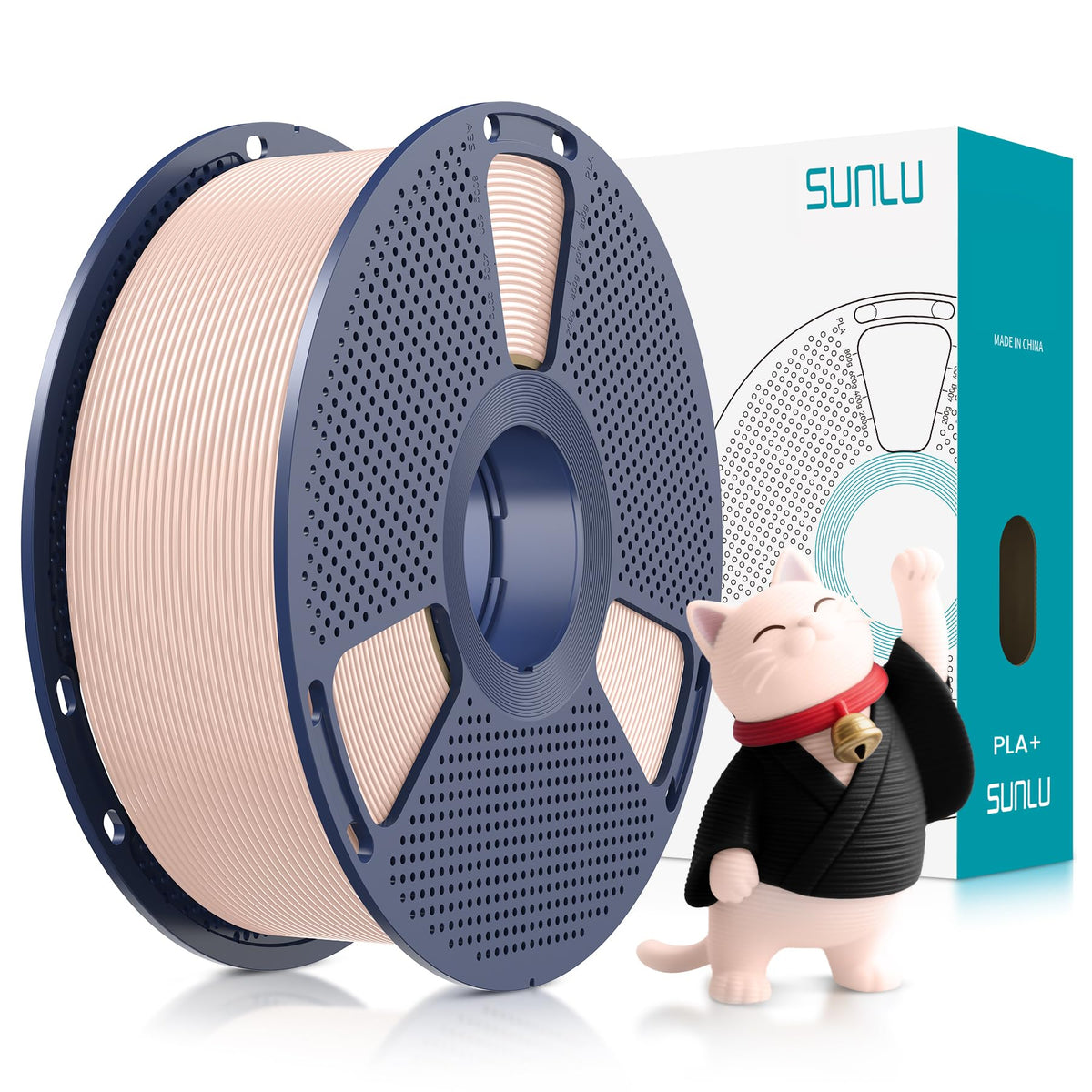 SUNLU PLA+ 3D Printer Filament, Tougher PLA Plus Filament 1.75mm, 1KG Black