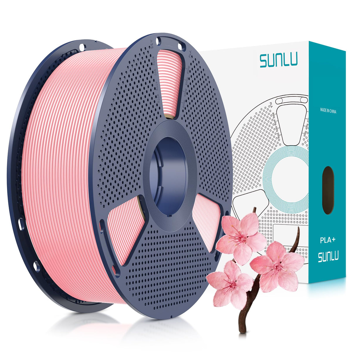 SUNLU PLA+ 3D Printer Filament, Tougher PLA Plus Filament 1.75mm, 1KG Black