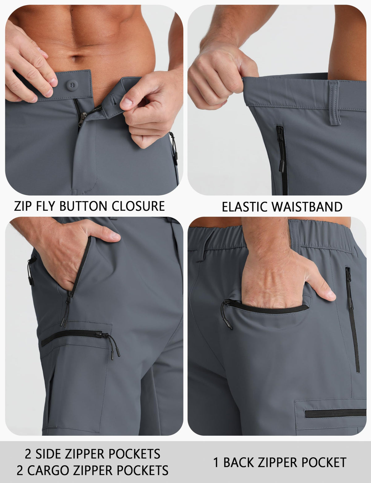 APTRO Mens Cargo Hiking Shorts Outdoor Lightweight Golf Casual Shorts for Men with 5 Zipper Pockets