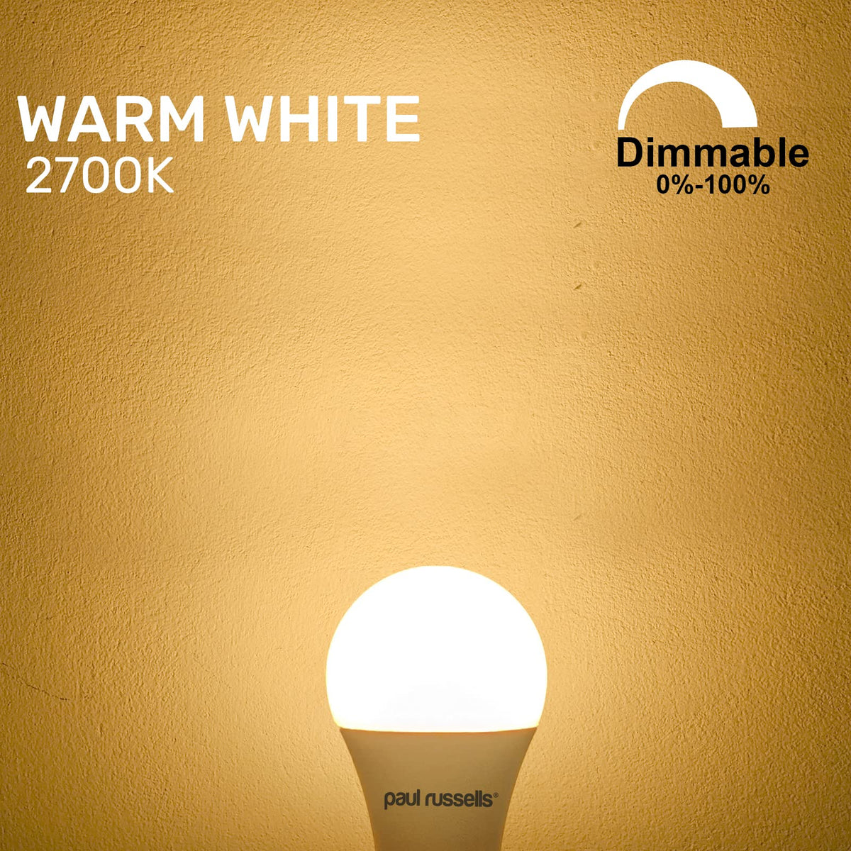paul russells LED GLS - Dimmable Bayonet Light, 14W 1521 Lumens B22 A70 LED Bulbs, 100w Equivalent, 6500K Daylight, Dimmer Standard BC Energy Saving Ceiling Lightbulbs, 2 Pack