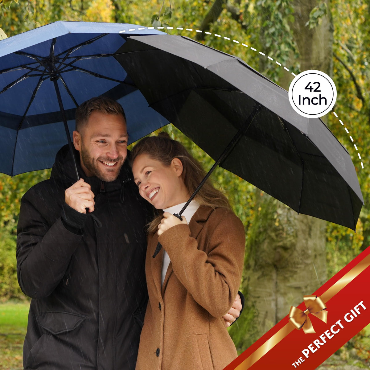 TUMELLA Strongest Windproof Travel Umbrella (Compact, 100MPH Wind-Tested)