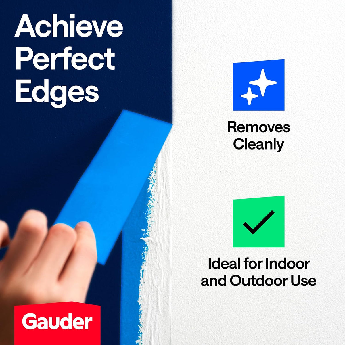 GAUDER Masking Tape for Painting, Blue Painters Tape (1 pc, 24 mm x 50 m)
