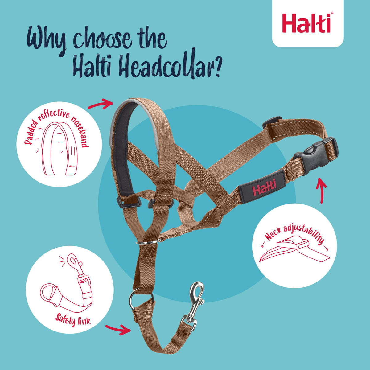 Halti Headcollar for Dogs | Size 3, Black