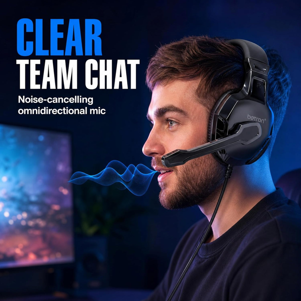 Betron Wired Gaming Headset with Microphone