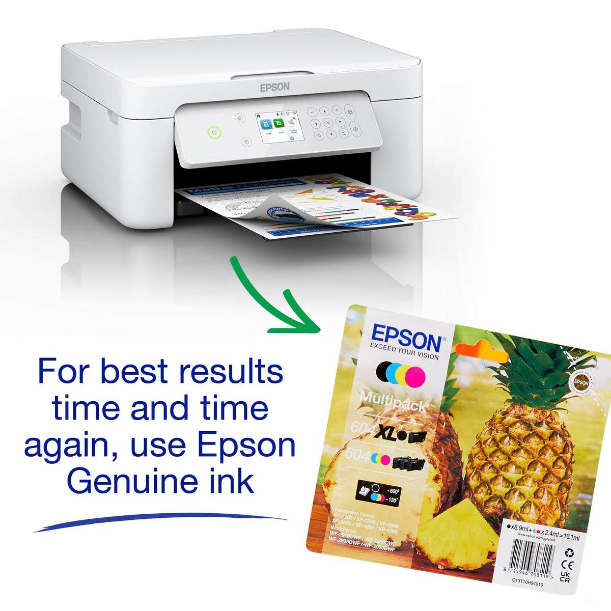 Epson Expression Home XP-5200 Precision Core 3-in-1 Ink Multifunction Printer, Scanner, Copier, WiFi, 1440dpi, Duplex, 2.4 Inch Display, DIN A4, incl. 3 Months Readyprint Flex Trial