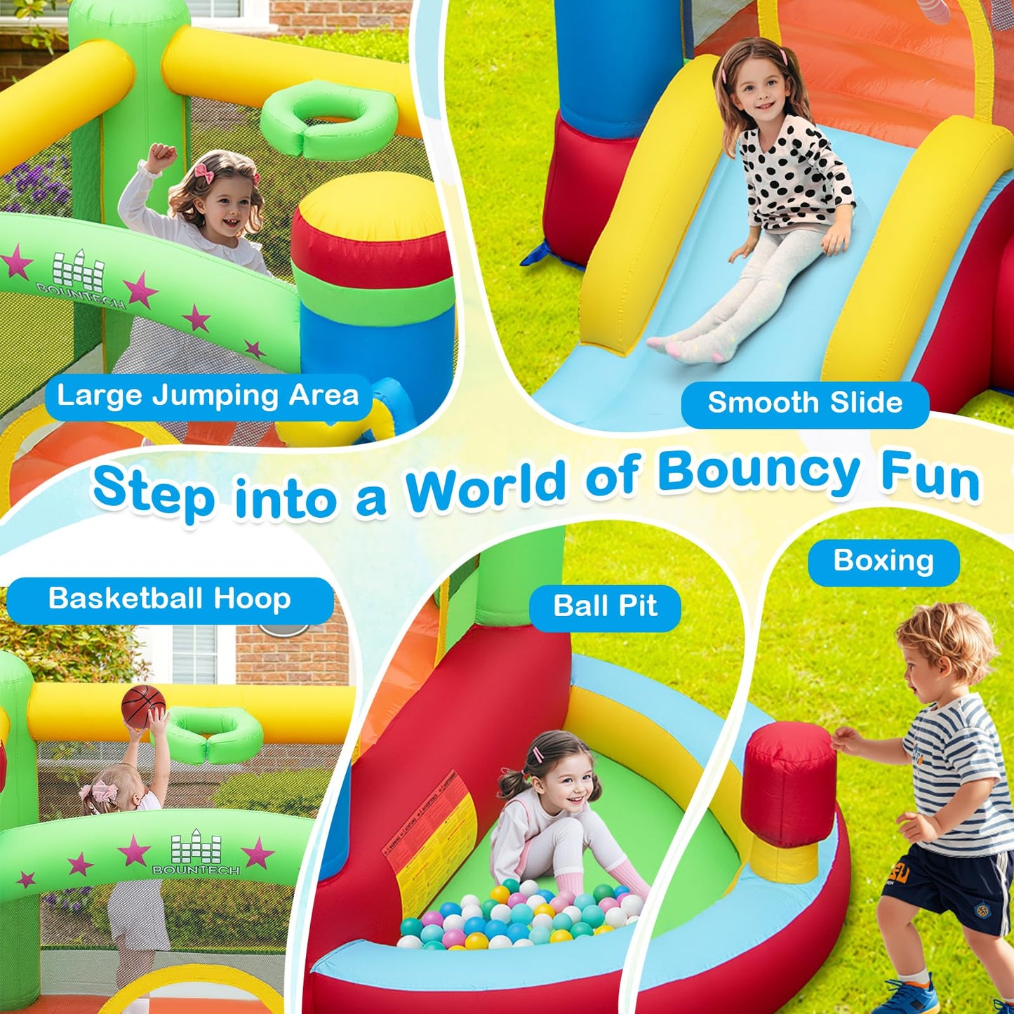 Maxmass 5-in-1 Kids Inflatable Bounce House with Slide & Ball Pit — 294x290x190cm | Ages 3-12