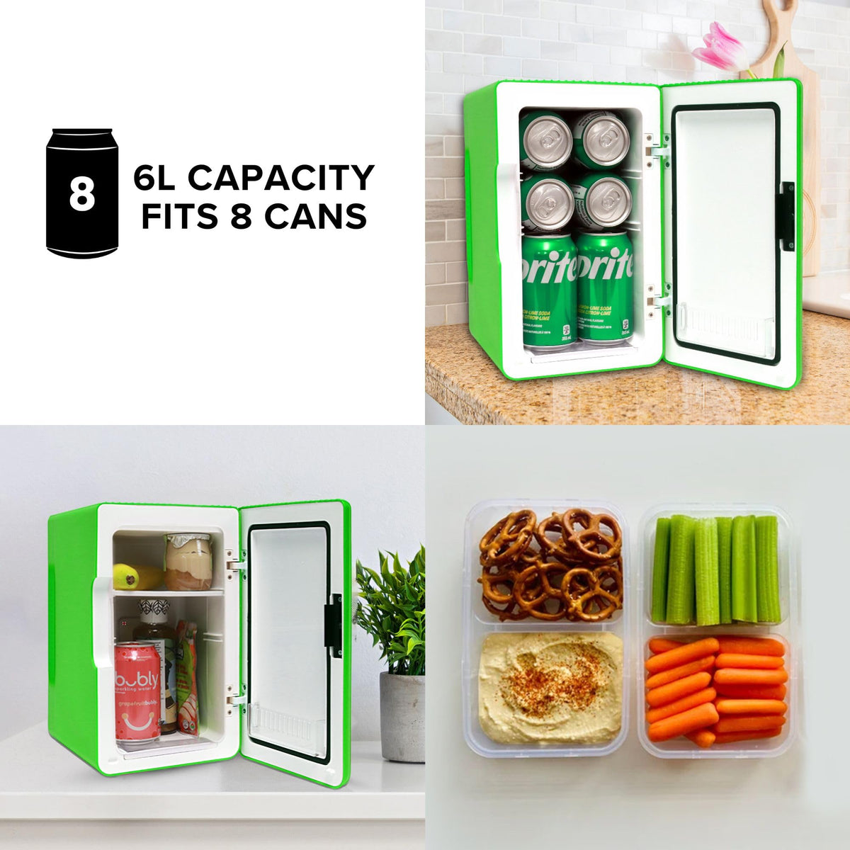Mini Fridge For Bedrooms 4L Small Fridge 6 Can Table Top Quiet Mini Fridges For Skincare Office Food Drinks Kids Home Car & Travel 12v Portable Cooler Warmer Refrigerator by Coca-Cola, PB Red
