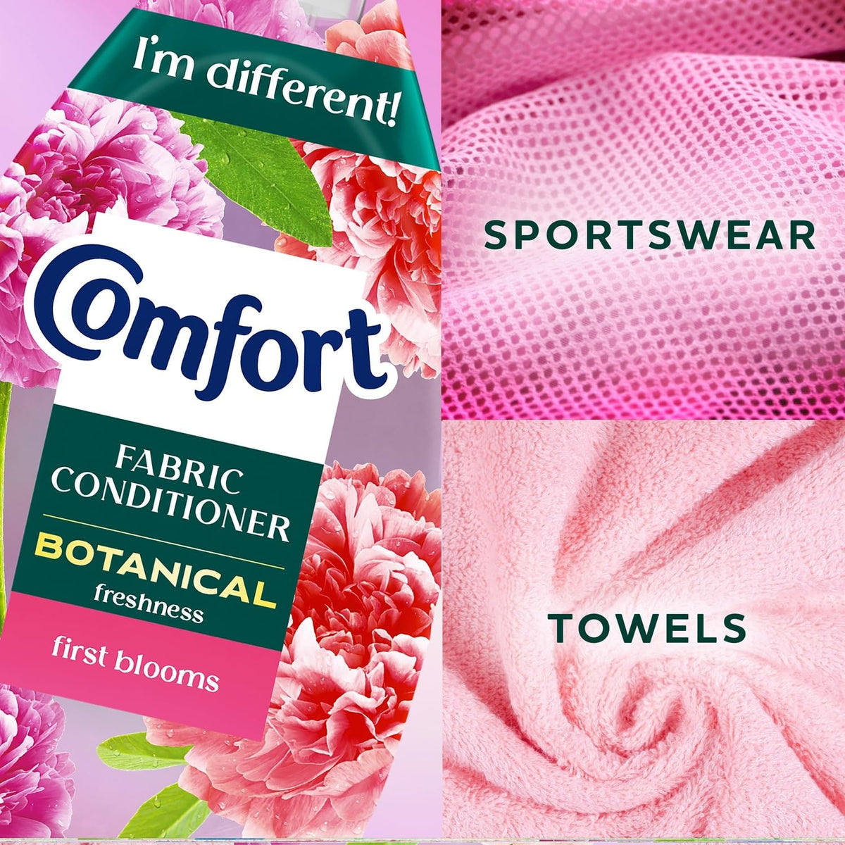 Comfort Pure Dreams Cashmere Soft Fabric Conditioner Dermatologist-Recommended Gentle Next to Sensitive Skin 48 washes(1.44 L) - Case pack of 6