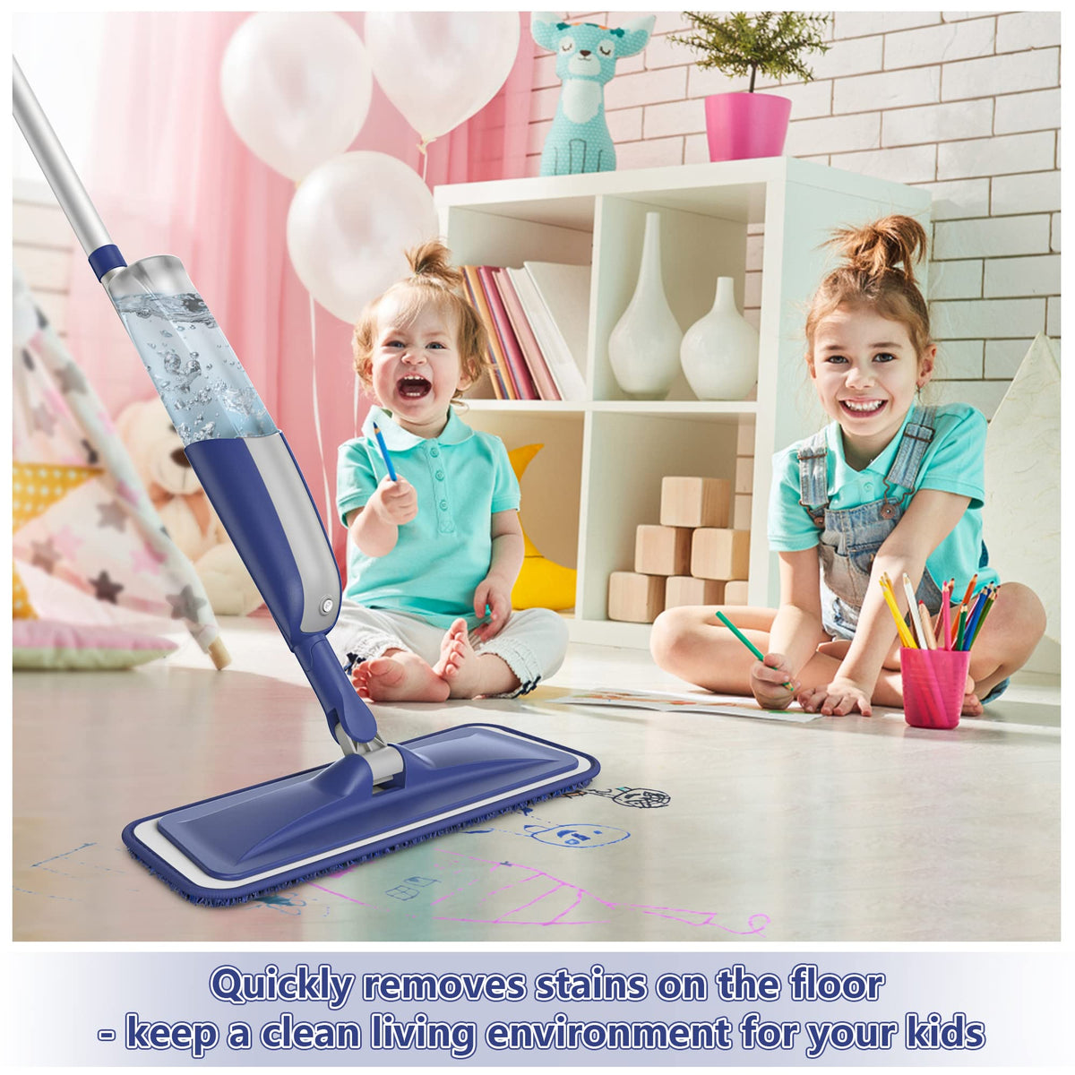 Spray Mops For Cleaning Floors - Microfiber Floor Mop with 3 Washable Pads