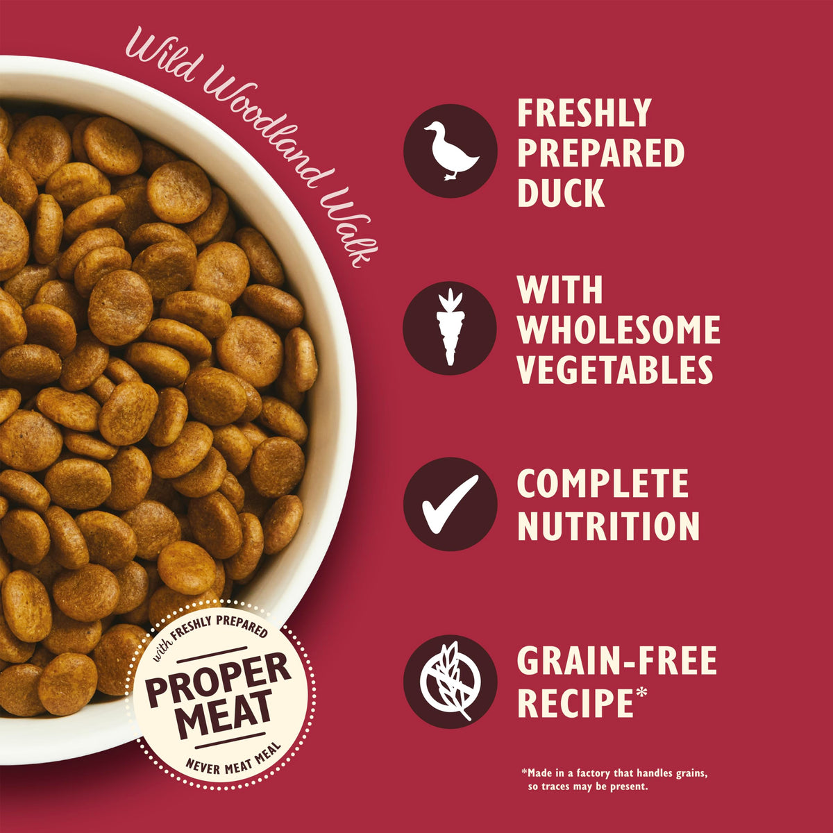Lily's Kitchen Made with Natural Ingredients Adult Dry Dog Food Chicken & Duck Grain-Free Recipe 2.5kg Bag