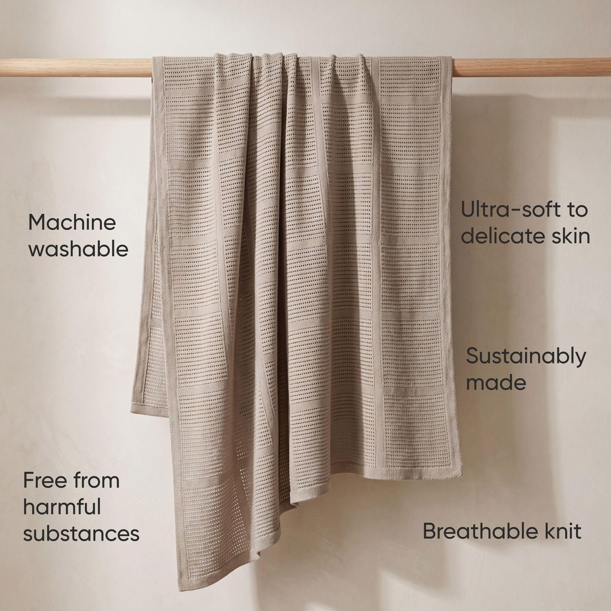 Bloomsbury Mill - Cellular Blankets Baby - 100% Organic Cotton - 2 Pack - Cloud - White - Newborn Essentials - Soft Breathable Baby Blankets for Pram, Cot, Moses Basket - 75x95cm