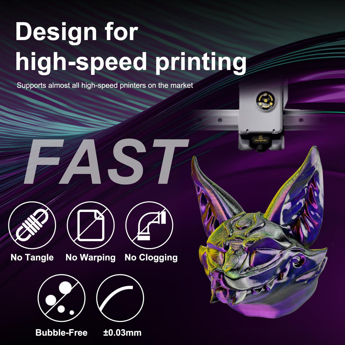 ERYONE Silk PLA Filament 1.75mm,3D Printer Filament PLA,Shiny Glossy PLA Filament,+/-0.03mm,1kg(2.2lbs)/Spool,Silk Liquid Gold