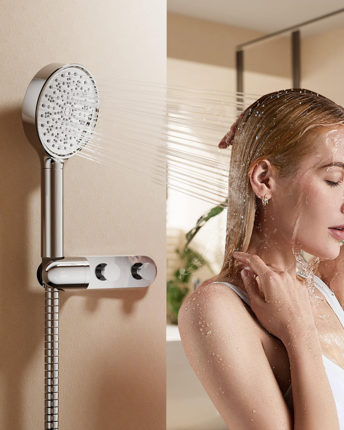 Cobbe Hard Water Filter Shower Head with 1.5m Hose and Holder