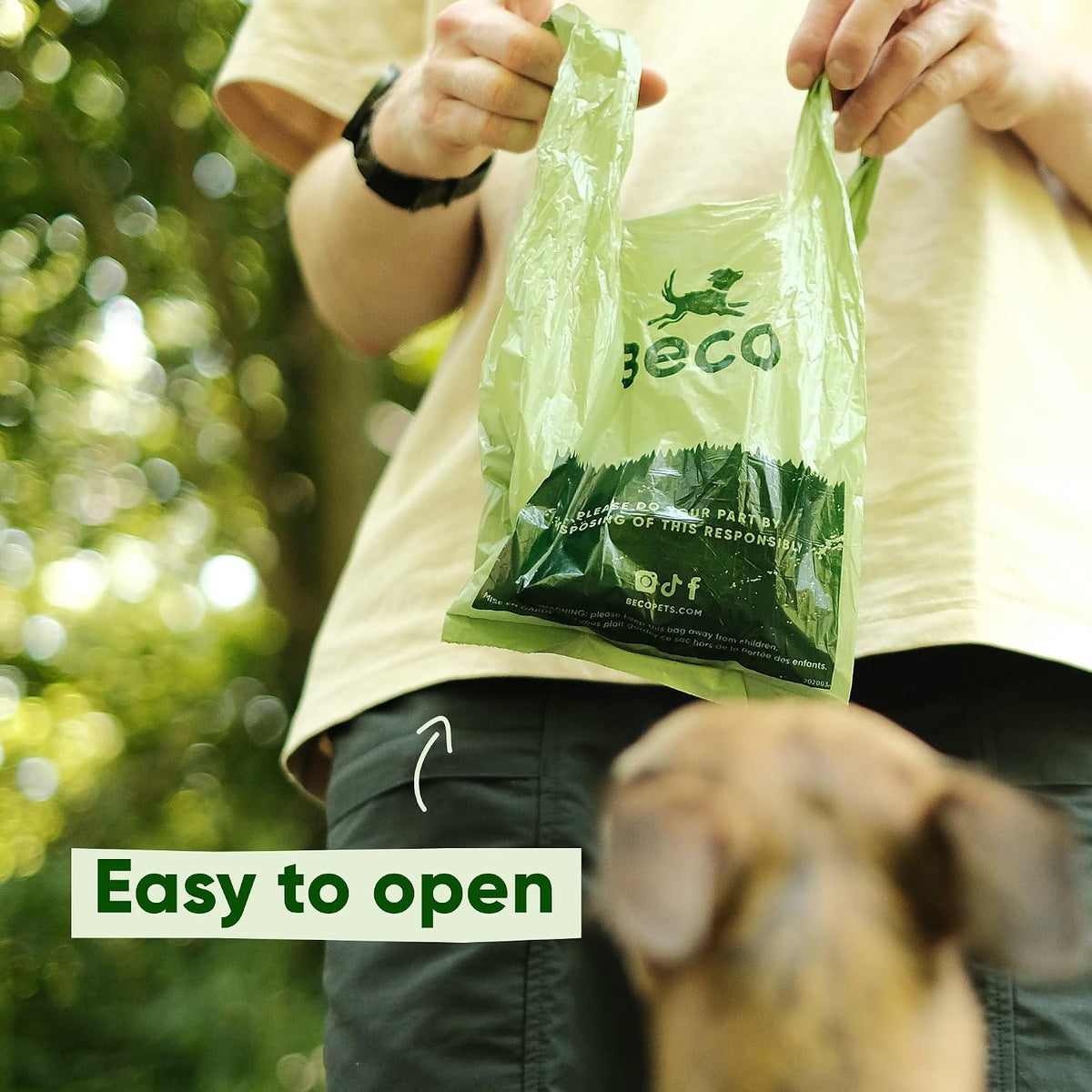 Beco Dog Poo Bags, 94% Recycled Plastic, Unscented Tie Handles, 120 Bags