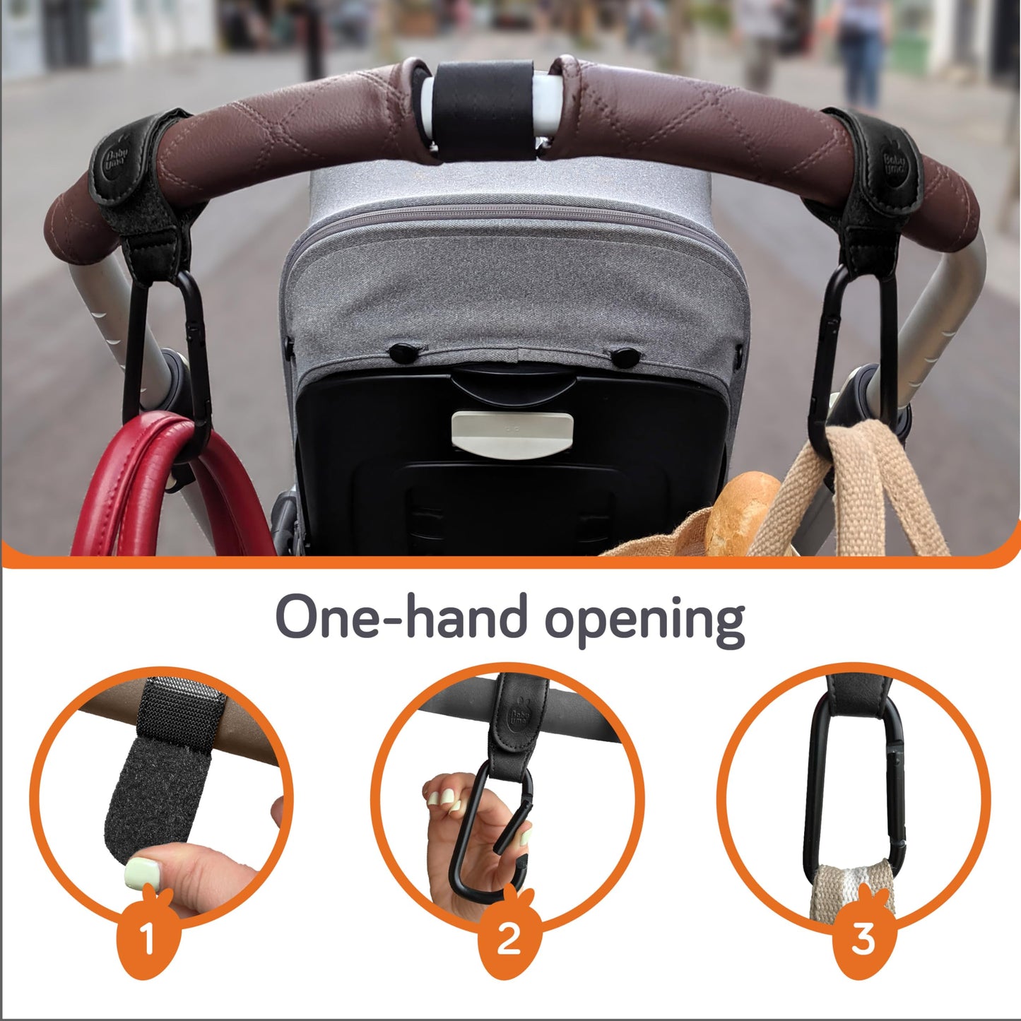 Baby Uma Buggy Clips - 2022 Double-Platinum Winning Pram Clips, Universal Pram Accessories, 5 kg Weight Capacity & Non-Slip, Baby Travel Essentials
