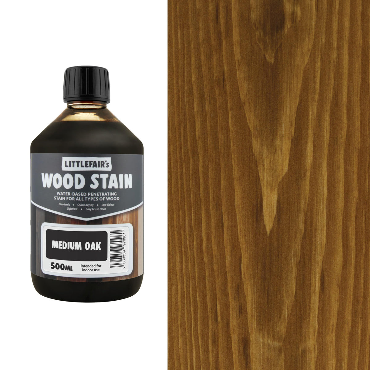 Littlefair's Wood Stain Water-Based - (Very Red Mahogany) – Non-Toxic, Eco-Friendly & Quick Drying - Easy-to-Apply, Concentrated Formula for All Wood Types – 15ml Tester Pot
