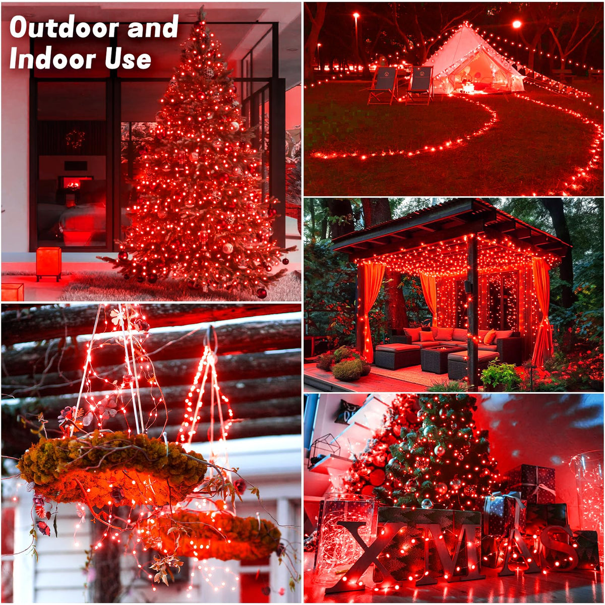 Gcstnn Garden Solar Lights Outdoor, 5M 50 LED Solar Fairy Lights, Copper Wire 8 Modes Waterproof String Lights for Yard, Christmas Tree, Bedroom, Gate, Indoor/Outside Decorations(Orange)