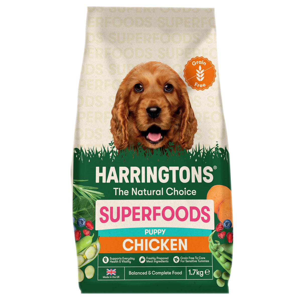 Harringtons Superfoods Complete Grain Free Dry Adult Dog Food Salmon with Veg 12kg - Made with All Natural Ingredients (Packaging may vary)