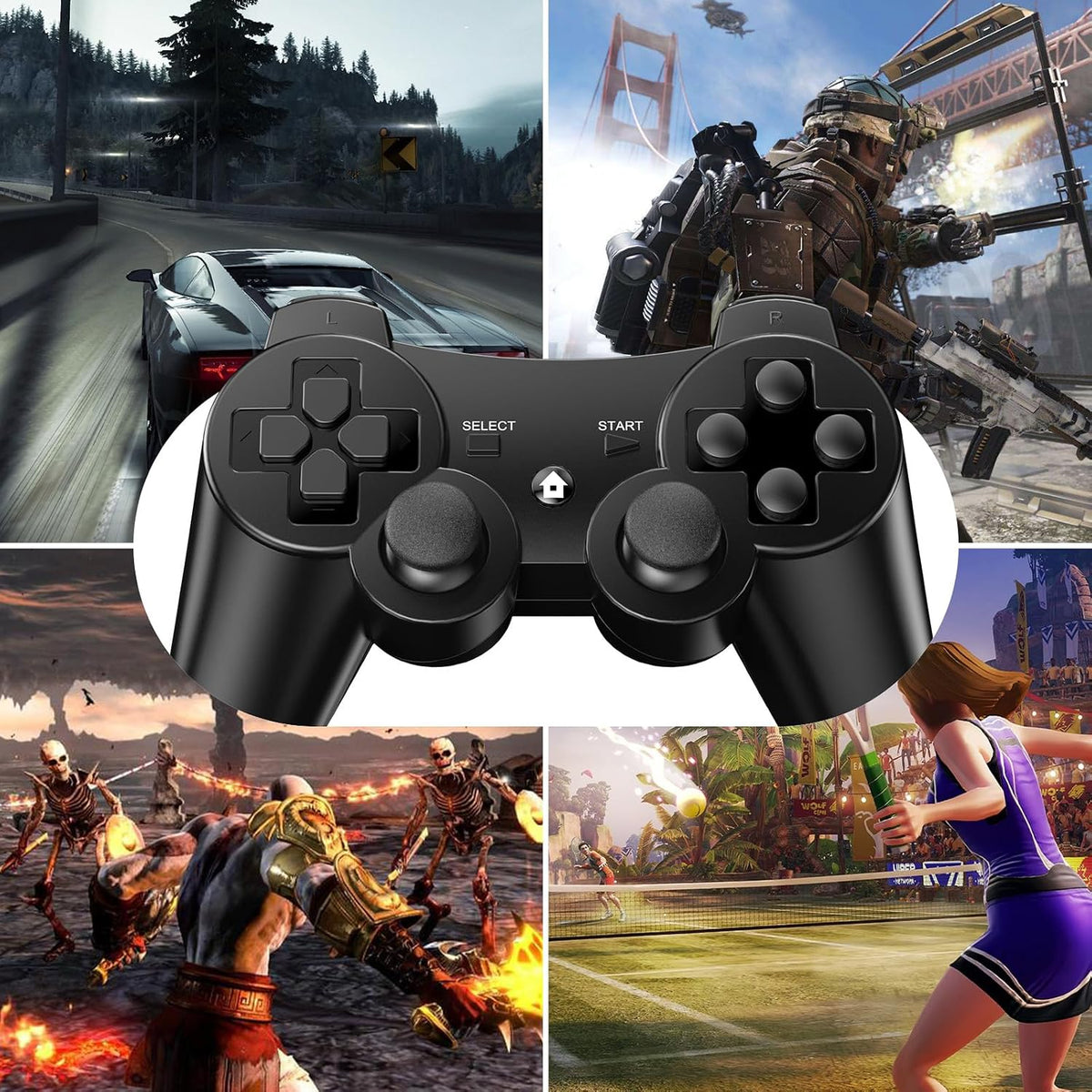 Controller for PS-3, Pack of 2 Wireless Controller