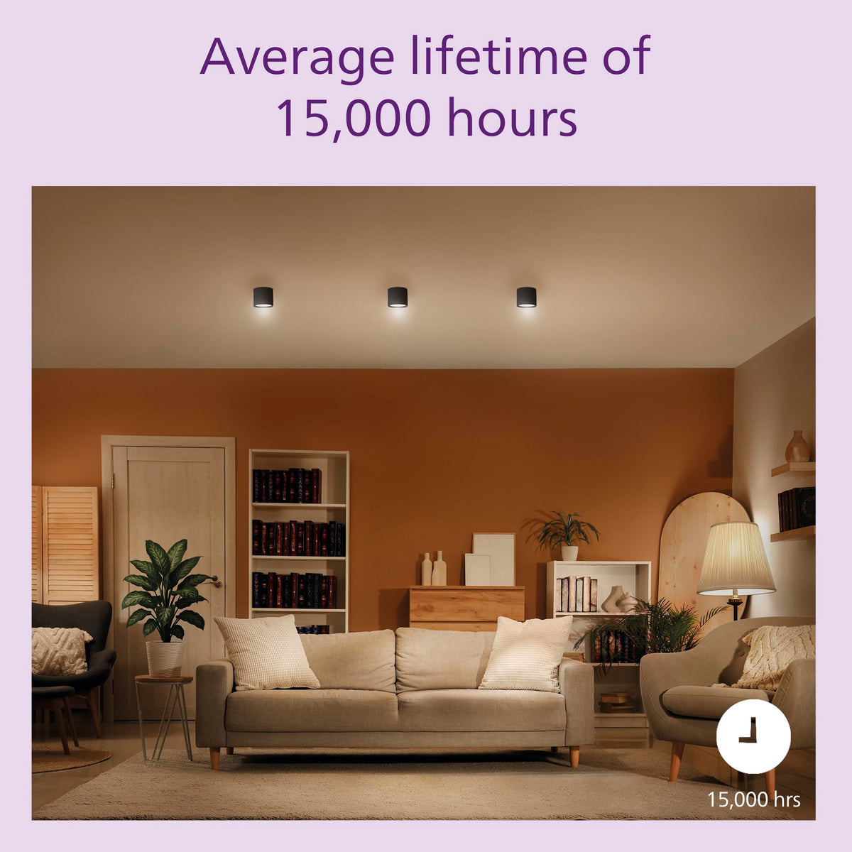 PHILIPS WarmGlow 6 Pack Dimmable [GU10 Spot] LED Light Bulbs, 3.8 W - 50W Equivalent, 2700-2200K. for Relaxed Home Lighting