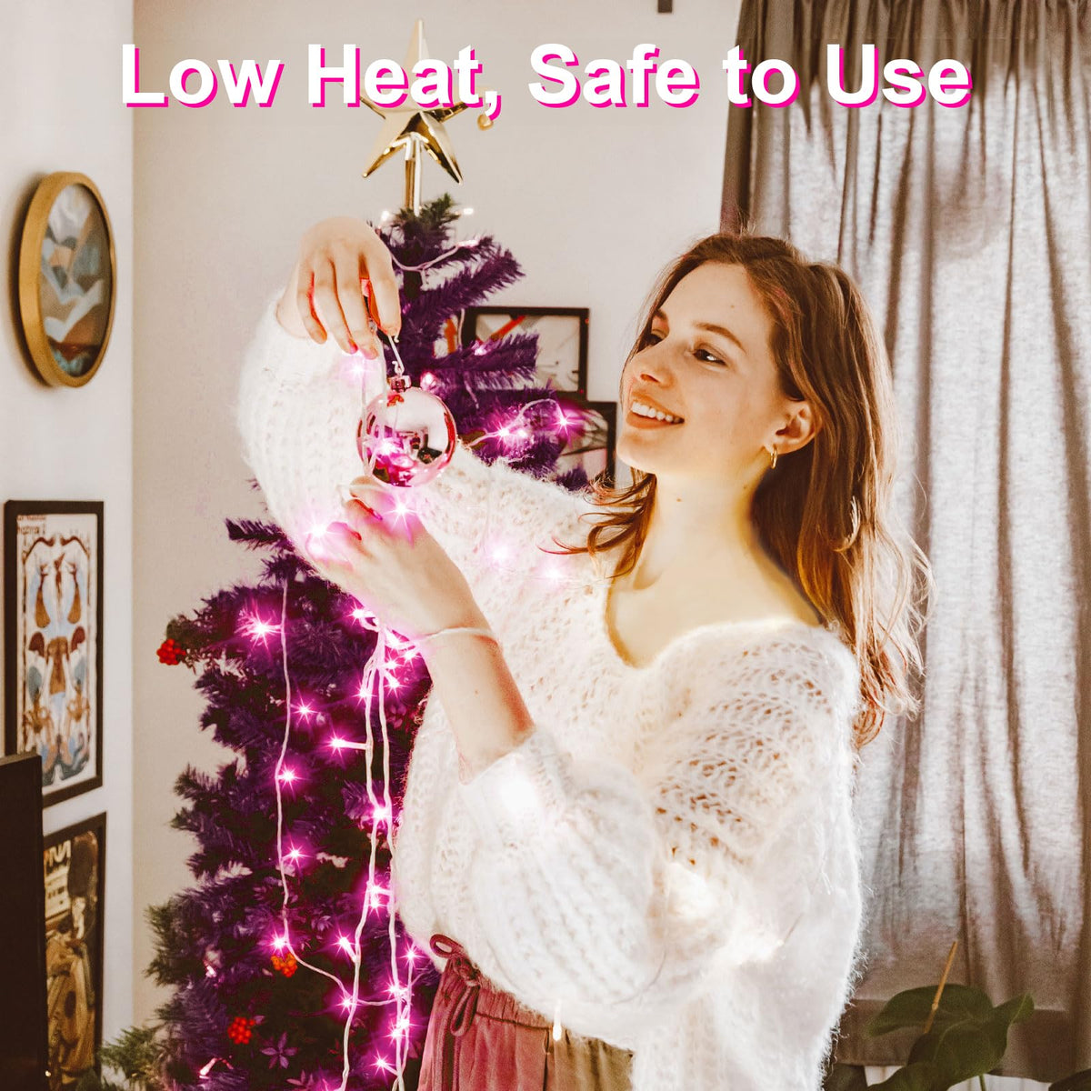 Dalugo Battery Fairy Lights, 3M 30 LED Warm White String Lights with 6h Timer, IP65 Waterproof Battery Powered Fairy Lights for Indoor Outdoor Christmas Decorations