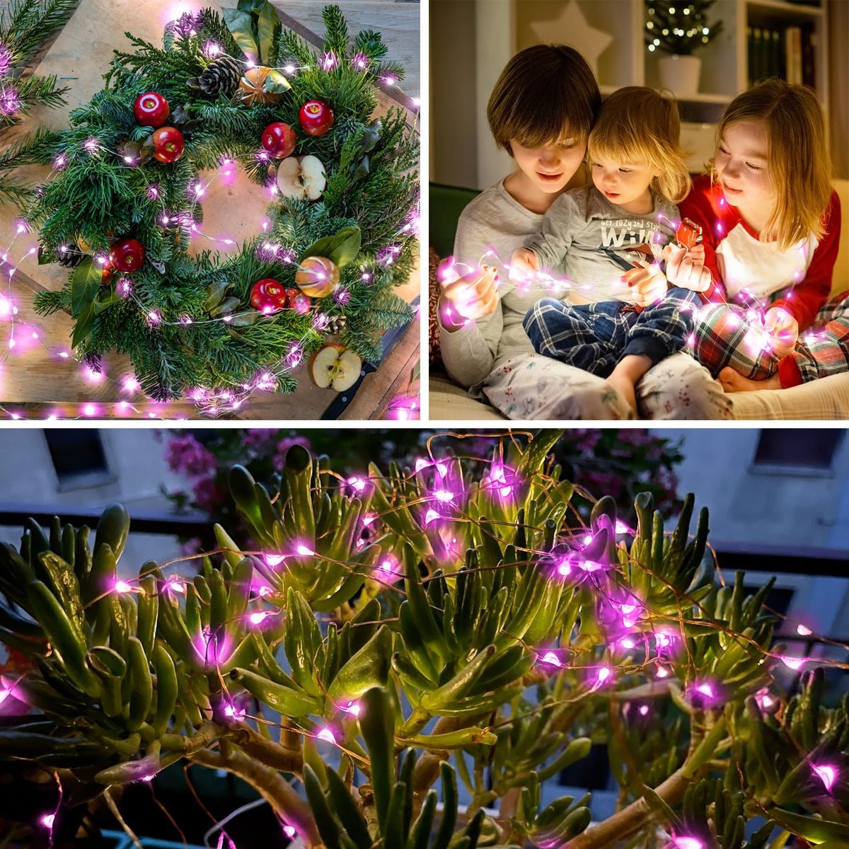 Lezonic 2Pack Solar String Lights Waterproof,12M/40Ft 120LED Garden Lights