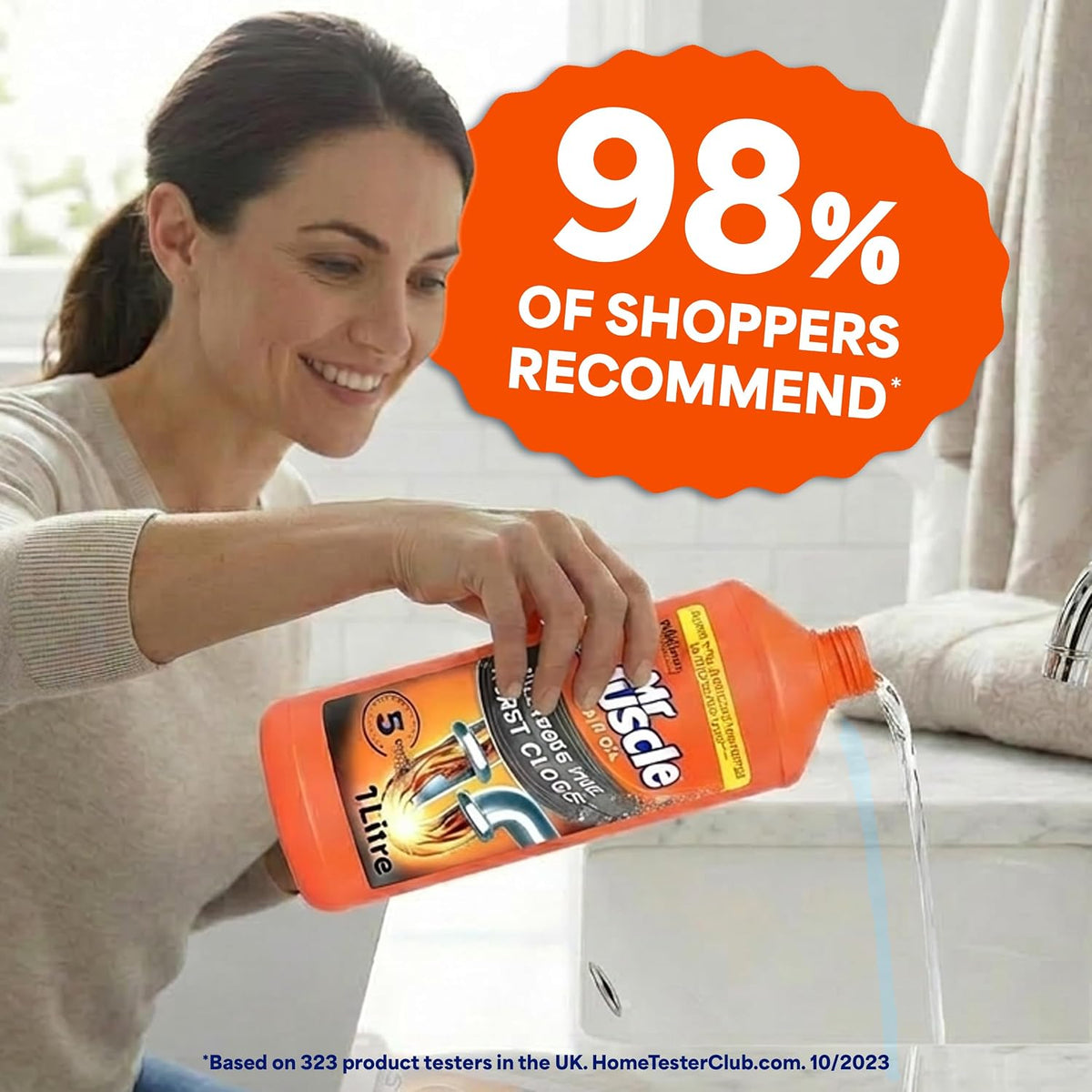 Mr Muscle Drain Unblocker 2x1L, Heavy Duty Fast Acting Gel Sink Unblocker