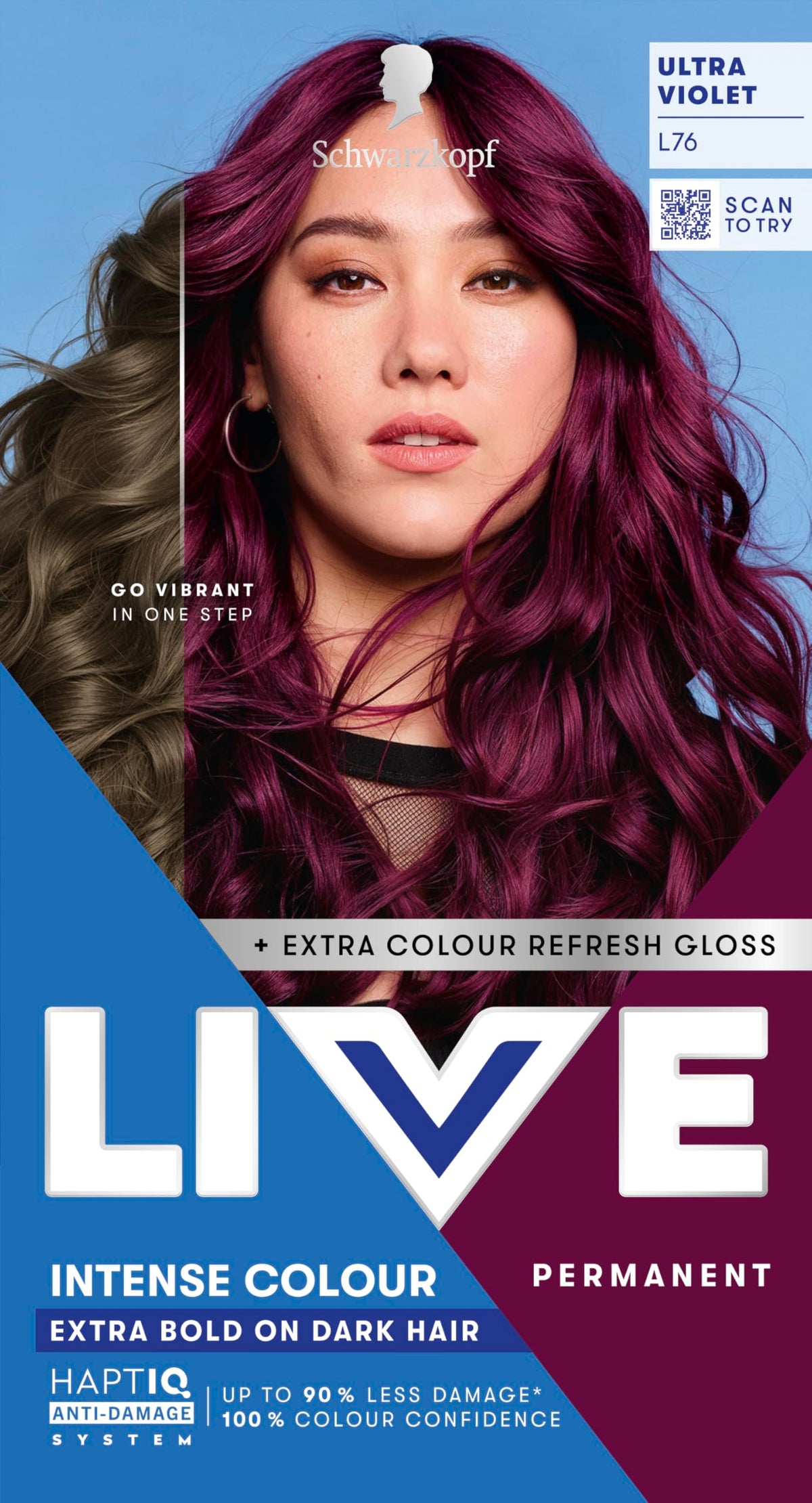 Schwarzkopf LIVE Intense Colour Hair Dye, 099 Deep Black